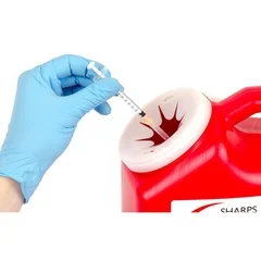 Sharps Compliance Mailback Sharps Container The Sharps Disposal By Mail System PRO-TEC 11 H x 6 W x 9 L” 2 Gallon Red Base / White Lid Vertical Entry Snap On Lid, 12 EA/CS - Image 2
