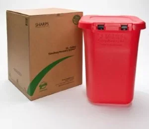Sharps Compliance TakeAway Recovery System Sharps Container / Return Box 20-1/2 X 20-3/10 X 28 Inch 30 Gallon Red – 80030