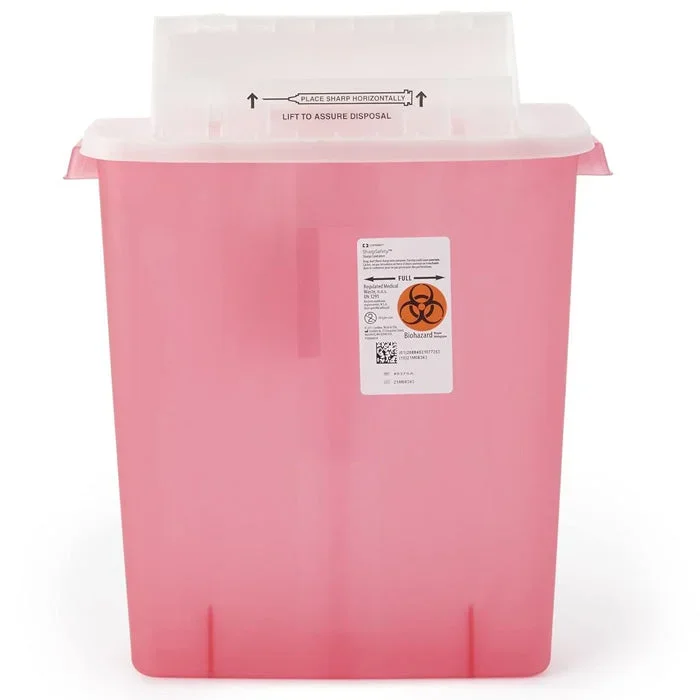 Sharps Container 3 Gallon Extra Large, Transparent Red 8537SA