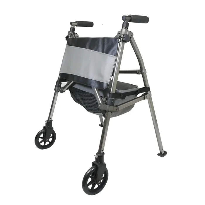 Signature Life Folding Elite Travel Rolling Walker with 2 Wheels – Weighs Only 8 lbs