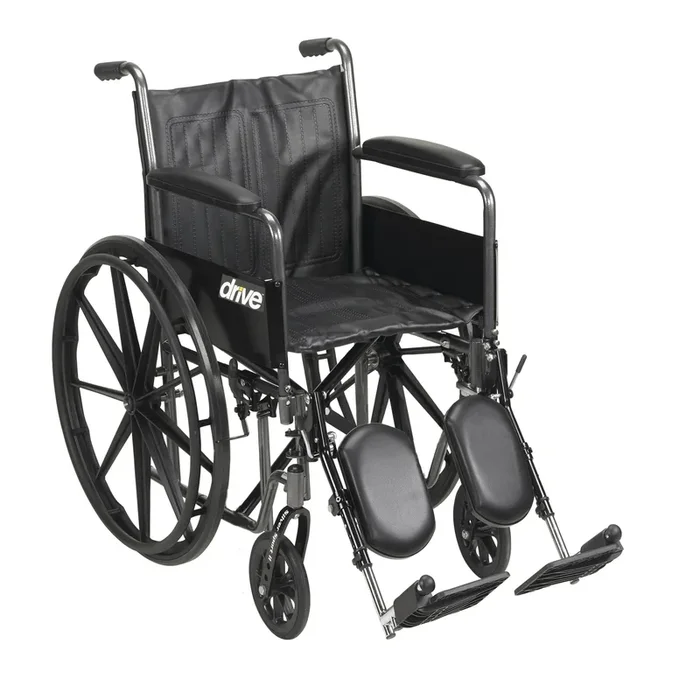 Silver Sport 2 Wheelchair, Detachable Full Arms, Elevating Leg Rests, 16″ Seat