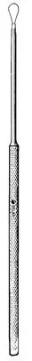 Sklar Econo Ear Curette Billeau 6-1/2 Inch Length Single-ended Round Knurled Handle Small Tip Straight Sharp Teardrop Wire Loop Tip – 21-176