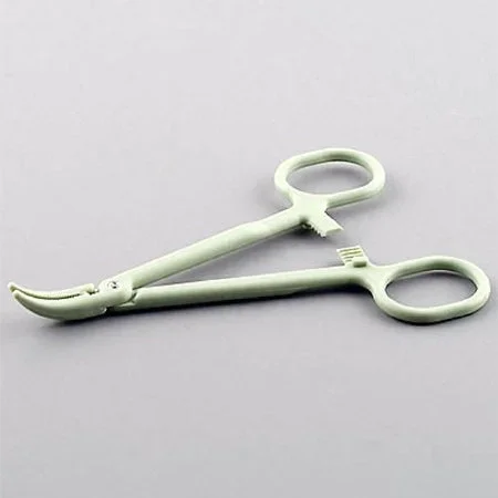 Sklar Hemostatic Forceps 5-1/4 Inch Floor Grade Plastic NonSterile Ratchet Lock Finger Ring Handle Curved Blunt Serrated Tips – 96-2908