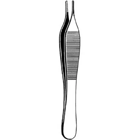 Sklar Merit Dressing Forceps Adson 4-3/4 Inch Physician Grade Stainless Steel NonSterile NonLocking Thumb Handle Straight Serrated Tips – 97-771