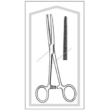 Sklar Merit Hemostatic Forceps Rochester-Pean 6-1/4 Inch Physician Grade Stainless Steel Sterile Finger Ring Handle Straight Horizontally Serrated, Blunt – 96-2545