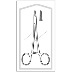 Sklar Needle Holder Econo 5-1/2 Inch Length Straight Serrated Jaw Finger Ring Handle