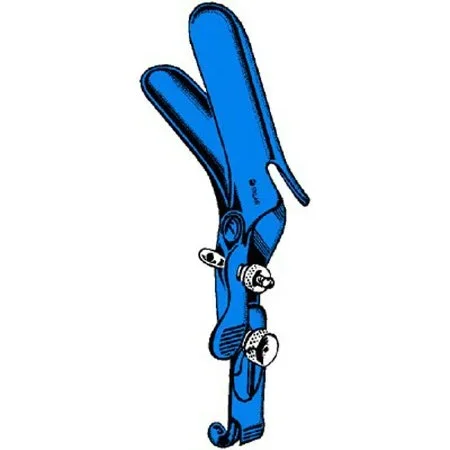 Sklar Sklar Blue Electrosurgical Vaginal Speculum Graves NonSterile Premium OR Grade Coated Stainless Steel Medium Side Open Angled Up 45° with PSE Tube Reusable Without Light Source Capability – 91-5162