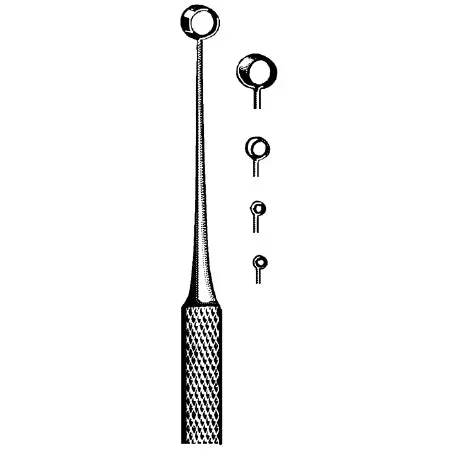 Sklar Sklar Chalazion Curette Heath 4 Inch Length Single-ended Round Serrated Handle Size 0 Tip Straight Fenestrated Round Tip – 65-3180