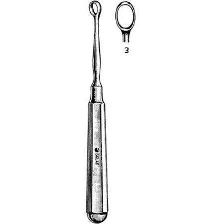 Sklar Sklar Dermal Curette Piffard 6 Inch Length Single-ended Hexagonal Handle Size 3, 7 mm Tip Straight Fenestrated Oval Tip – 815375