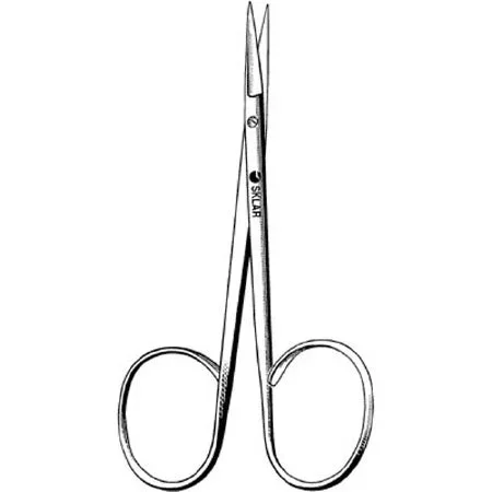 Sklar Sklar Iris Scissors 4 Inch Length OR Grade Stainless Steel NonSterile Ribbon Style Finger Ring Handle Straight Sharp/Sharp – 47-1250