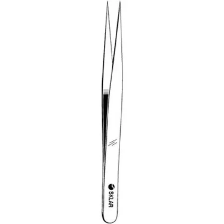Sklar Sklar Tissue Forceps Jeweler 4-1/2 Inch Surgical Grade Stainless Steel NonSterile NonLocking Thumb Handle Straight #3 Fine Pointed Tips w/Smooth Jaws – 66-7447