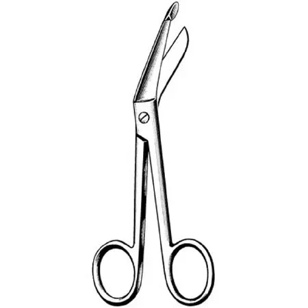 Sklar Surgi-OR Bandage Scissors Lister 4-1/2 Inch Length Office Grade Stainless Steel NonSterile Finger Ring Handle Angled Blunt/Blunt – 95-226