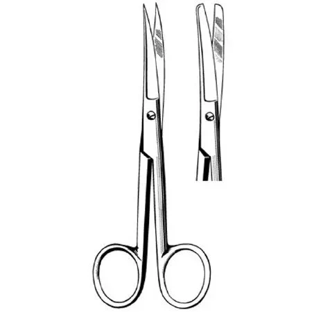 Sklar Surgi-OR Operating Scissors 5-1/2 Inch Length Office Grade Stainless Steel NonSterile Finger Ring Handle Curved Blunt/Blunt – 95-299