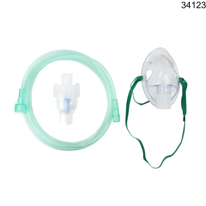 Small Volume Nebulizer Cup w/ 7′ Tubing and Aerosol Elongated Mask, Pediatric