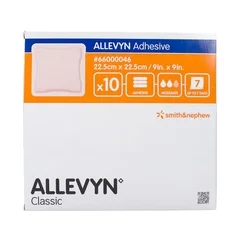 Smith & Nephew Foam Dressing Allevyn 9 x 9 Square Adhesive 8 x 8 Pad, 10/BX 8BX/CS