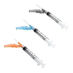 Smiths Medical Syringe with Hypodermic Needle Needle-Pro® EDGE™ 3 mL 23 Gauge 1 Inch Detachable Needle Hinged Safety Needle, 50/BX, 8BX/CS