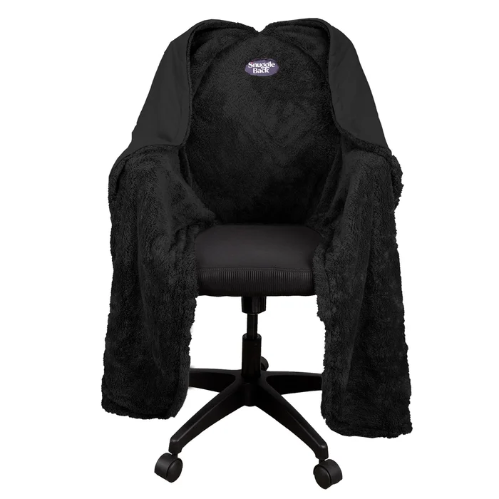 SnuggleBack – Chair Blanket – Black Pattern Fleece – SBCBBL