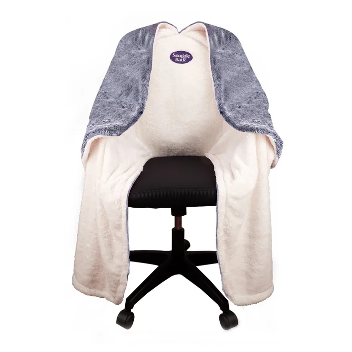 SnuggleBack – Chair Blanket – grey fur – SBCBG