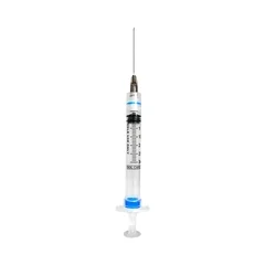 Sol-Millennium Medical Syringe with Hypodermic Needle Sol-Care 3 mL 22 Gauge 1-1/2 Inch Detachable Needle Retractable Needle