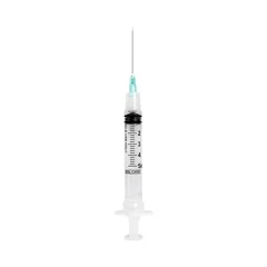 Sol-Millennium Medical Syringe with Hypodermic Needle Sol-Care 5 mL 21 Gauge 1/2 Inch Detachable Needle Retractable Needle