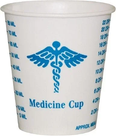 Solo Medicine Cup: 3 oz. Graduated Medical Wax Paper Disposable, Sleeve of 100