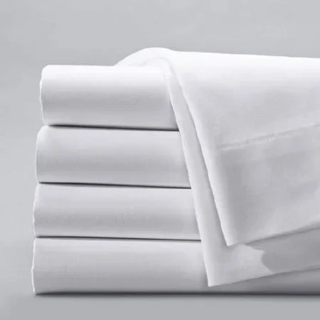 Standard Textile Centima Bed Sheet Flat 108 W X 115 L Inch White Cotton 70% / Polyester 30% Reusable – 1213000