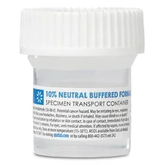 StatLab Medical Products Prefilled Formalin Container StatClick™ 20 mL Fill in 40 mL (1.35 oz.) Screw Cap Warning Label NonSterile, 96/CS