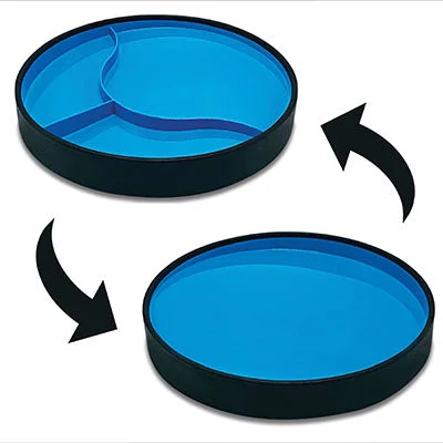 STAYnEAT Plate, Divided Suction, Slope n Scoop Dish, Large, Blue, Case of 13 – 62-0181B-13