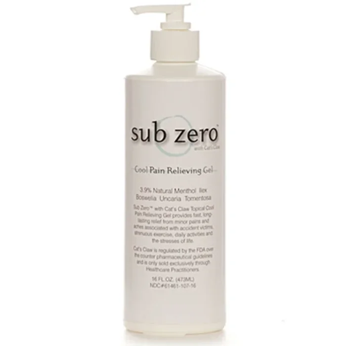 Sub Zero Pain Relieving Gel with Cat’s Claw, 16 oz. Pump