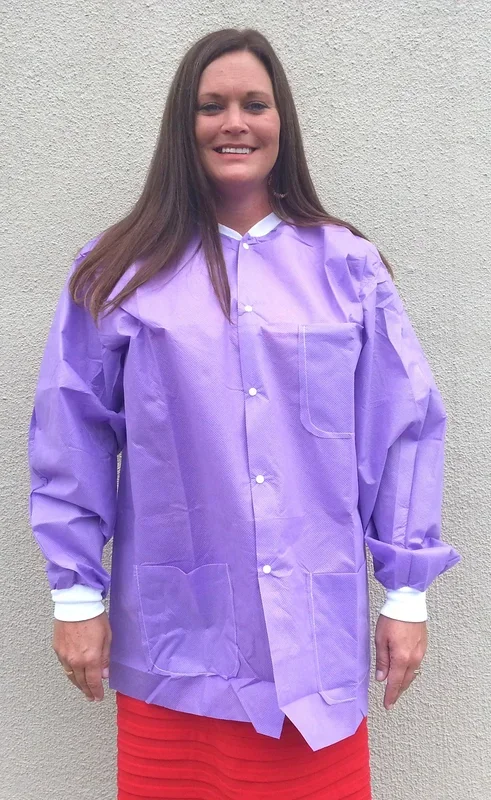 Sunrise Industries Sunlite Ultra Disposable Hip Length Lab Jacket Purple – 10 Per Pack