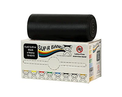 Sup-R Band Latex Free Exercise Band – 6 yard roll – Black – x-heavy – 10-6315