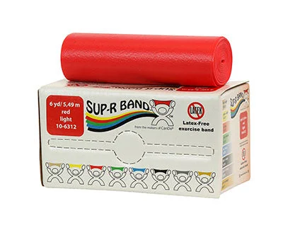 Sup-R Band Latex Free Exercise Band – 6 yard roll – Red – light – 10-6312