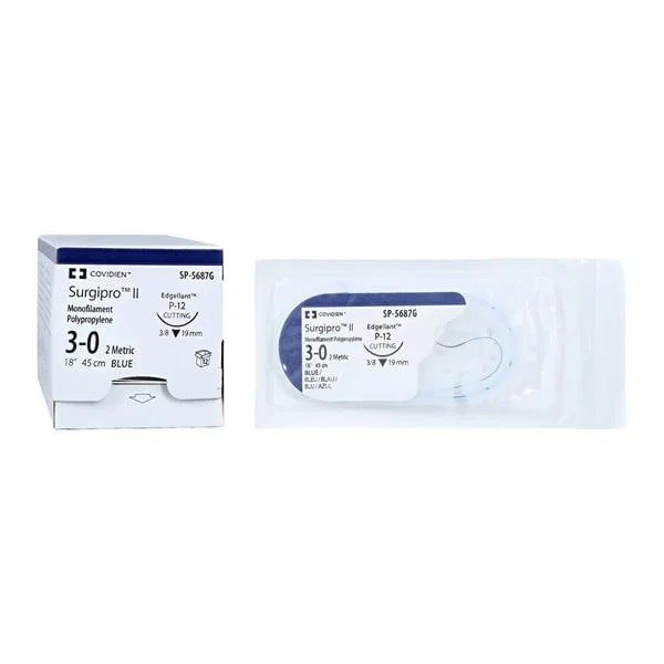 Surgipro II Suture 3-0 18″ Polypropylene Monofilament P-12 Blue 12/Case