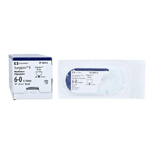 Surgipro II Suture 6-0 18″ Polypropylene Monofilament P-13 Blue 12/Case