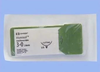 Suture 3-0 Nylon c-14 Monosof black 18″ monofilament 3/bx