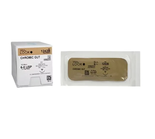 Suture 6-0 12″ Chromic Gut Monofilament C-1 Undyed 12/Box