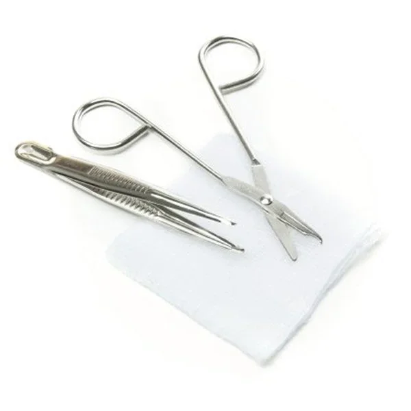 Suture Removal Kit w/Gauze, 5″ Forceps, 4-1/2″ Littauer Scissors
