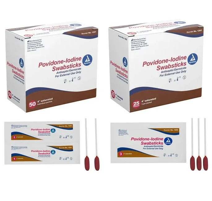 Swabstick Prep PVP Iodine 10% 1’s 50/Bx,