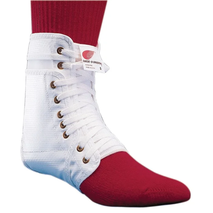 Swede-O Universal Ankle Lok Ankle Brace Ankle Lok, White, Padded Tongue, Medium – 6189/NA/MD