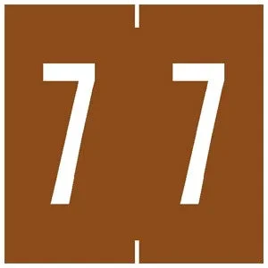Tabbies Pre-Printed Label Chart Tab 7 | 7 Brown 1-7/8 Inch – 94907