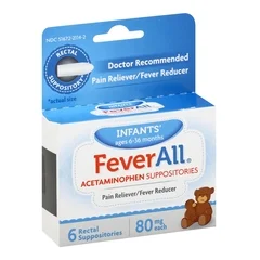 Taro Infants’ Pain Relief FeverAll® 80 mg Strength Acetaminophen Rectal Suppository 6 per Box
