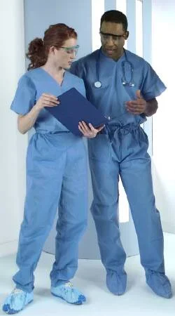 Tech Styles a Division of Encompass Scrub Shirt Large Blue 1 Pocket Short Sleeves Unisex – 9653