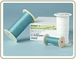 Teleflex Medical Deknatel Tevdek Suture with Needle Nonabsorbable Coated Green Suture Braided Polyester Size 3-0 30 Inch Suture 1-Needle 13 mm Length 3/8 Circle Reverse Cutting Needle – 7-413