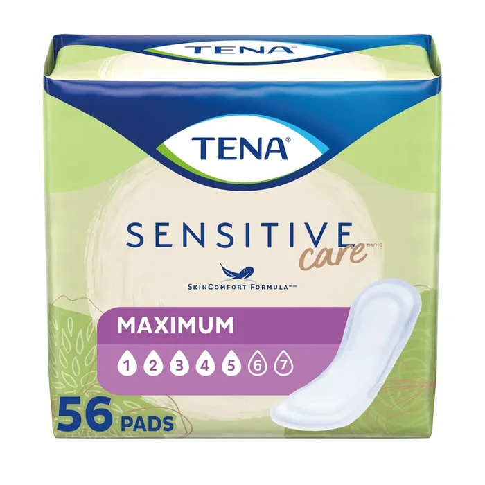 TENA® Sensitive Care Maximum Bladder Control Pad, 13 Inch Length, Heavy Absorbency (54267)