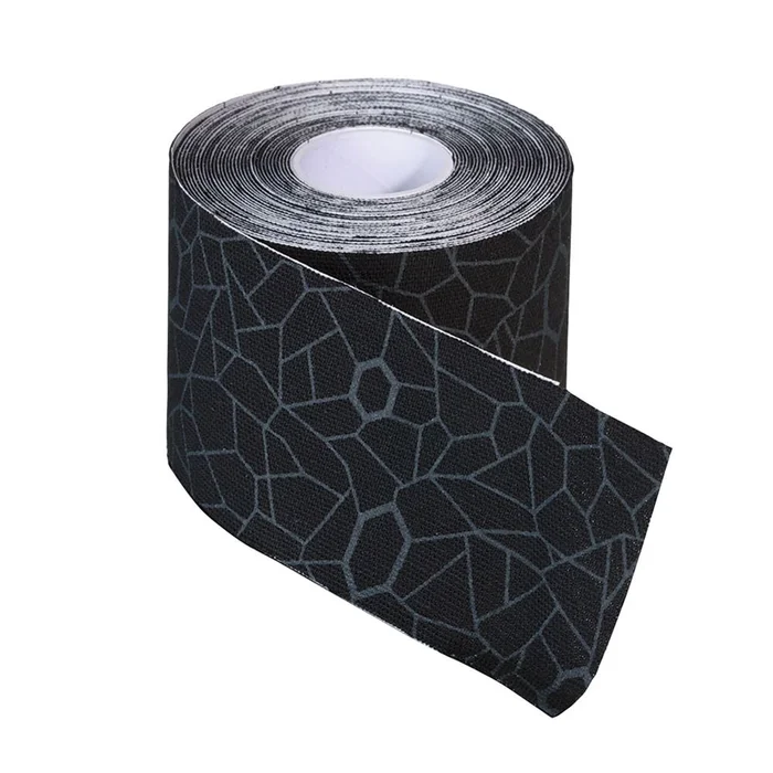 Thera-Band XactStretch Kinesiology Tape Kinesiology Tape, Black/Grey, 2″W x 16-1/2’L, Pre-Cut Strip Roll – 33185