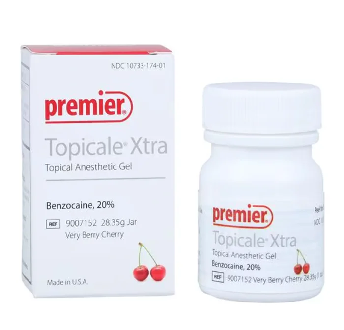 Topicale Xtra Topical Anesthetic Gel Very Berry Cherry 20% Benzocaine 1oz/Jar