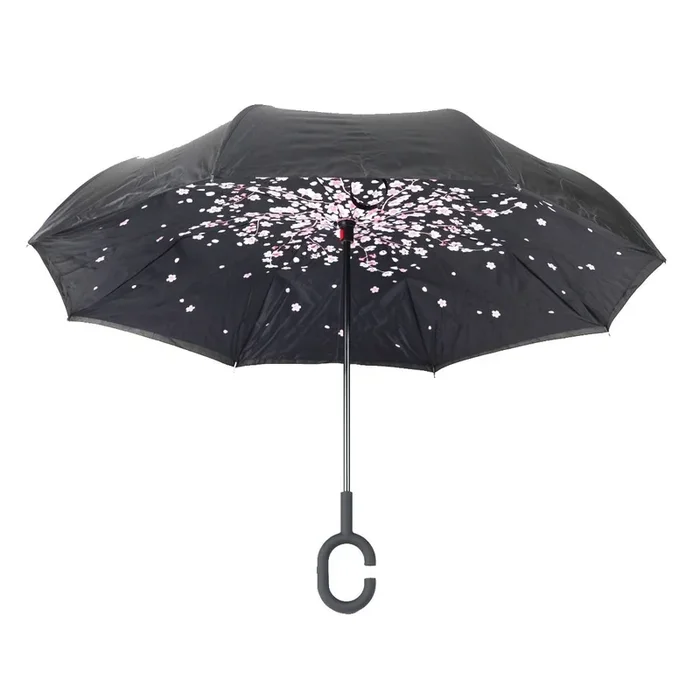 Topsy Turvy Designer Umbrellas – Drip Free Windproof – Cherry Blossoms