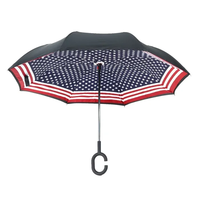 Topsy Turvy Designer Umbrellas – Drip Free Windproof – US Flag