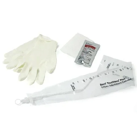 Touchless Intermittent Catheter Kit Plus Closed System / Straight Tip 14 Fr Without Balloon Vinyl- Case Of 50