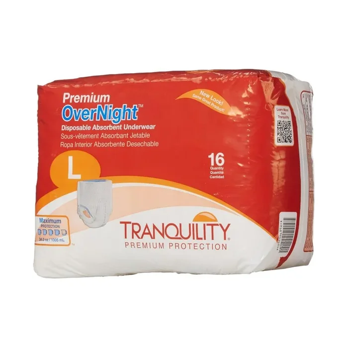 Tranquility Premium OverNight Heavy Absorbency Underwear (Bag of 16)